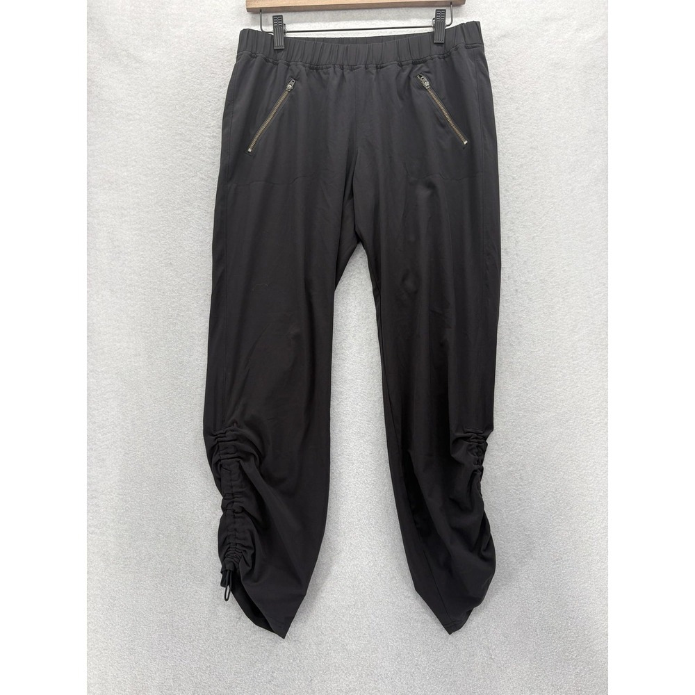 Athleta Aspire Jogger Pants Womens 8 Black Featherweight Stretch Cinch Fit Yoga